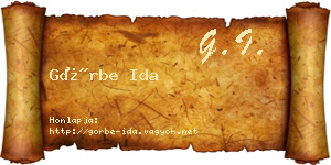 Görbe Ida névjegykártya
